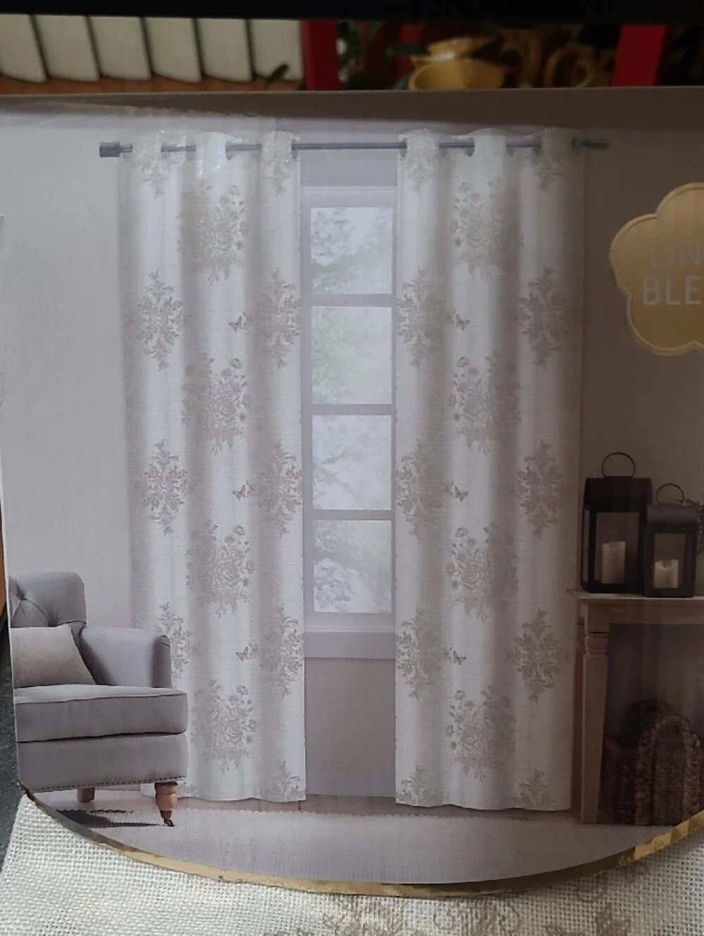 Colordrift Rosie Linen Blend  Grommet Curtain Panels